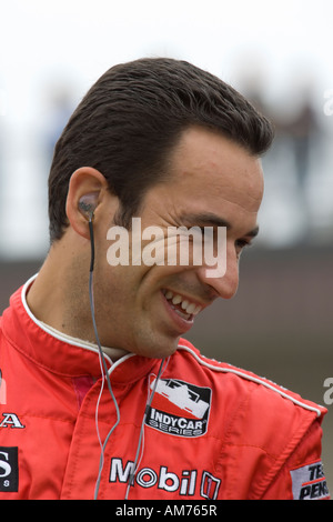 Helio Castroneves in Indy 400 auf dem Michigan International Speedway, 2007 Stockfoto