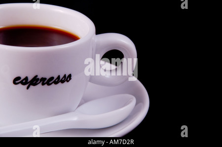 Espresso Kaffee Tasse einfach und weiß Stockfoto