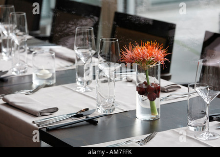 Gedeckten Tisch in einem Restaurant Business, Düsseldorf, NRW, Deutschland Stockfoto