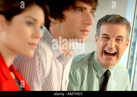 Geschäftsmann, Lachen im Büro, Nahaufnahme, Porträt Stockfoto