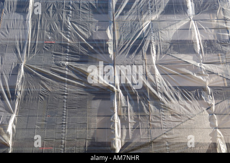 Gerüste mit Plane, Ummantelung Stockfoto
