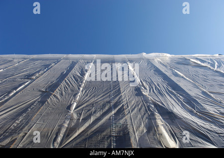 Gerüste mit Plane, Ummantelung Stockfoto