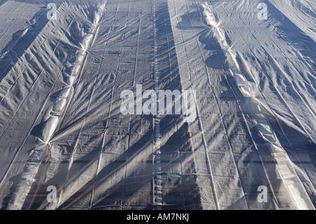 Gerüste mit Plane, Ummantelung Stockfoto