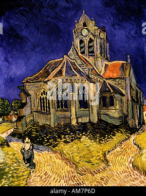 Kirche von Auvers Sur Oise Blick auf die Apsis von Vincent Van Gogh 1890 malte Vincent Van Gogh 1853-1890 Niederlande Niederlande Stockfoto