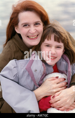 Mutter mit Tochter, Lächeln, Porträt Stockfoto