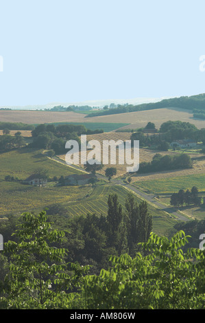 Frankreich Südwesten rollenden Hügeln der Gers Landschaft in der Nähe von Beaumont de Lomagne Stockfoto