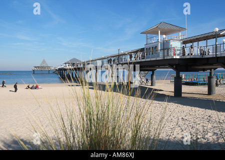 Pier im Kaiserbad Heringsdorf auf Usedom, Heringsdorf, Mecklenburg-Western Pomerania, Deutschland Stockfoto