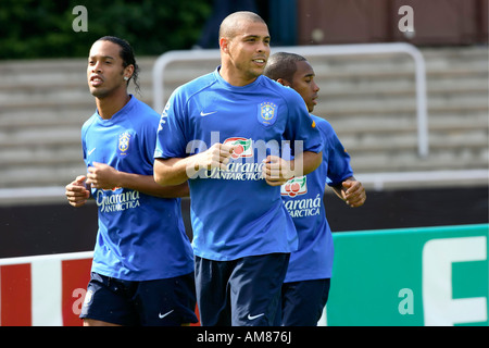 Ronaldinho, Ronaldo und Robinho, Belkaw Stadion, Training der brasilianischen Nationalmannschaft, Bergisch Gladbach, Nordrhein-Westph Stockfoto