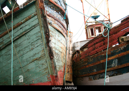 Nahaufnahme Detail des Bootes Kiels eines Schiffswracks, Salen, Isle of Mull, Westküste von Schottland, UK Stockfoto