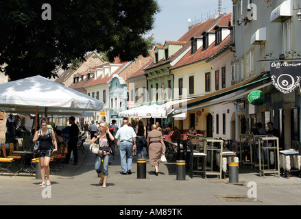 Tkalciceva Ulica, Straße mit Cafés und bars Stockfoto