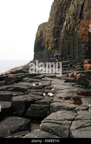 Fels-Formationen, Fingal's Cave, Staffa, Treshnish Inseln in der Nähe von Mull, Westküste von Schottland, Vereinigtes Königreich Stockfoto