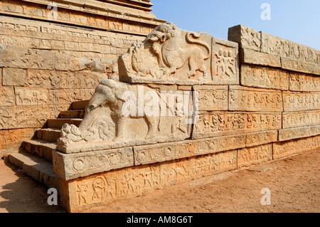 Indien, Karnataka, Hampi, Mahanavami Dibba in die königliche Stadt Stockfoto