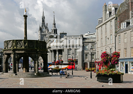 Castlegate, Stadtzentrum von Aberdeen, Schottland Stockfoto