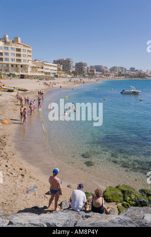 Benalmadena Costa Malaga Provinz Costa del Sol Spanien Arroyo De La Miel und Los Melilleros Strand Stockfoto