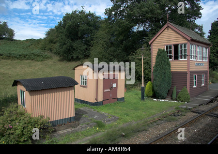 Stellwerk und andere Gebäude an der Hampton Loade Station an der Severn Valley Railway Shropshire-England Stockfoto