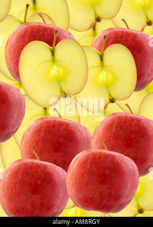 Apfel Braeburn roten Apfelscheiben Stockfoto