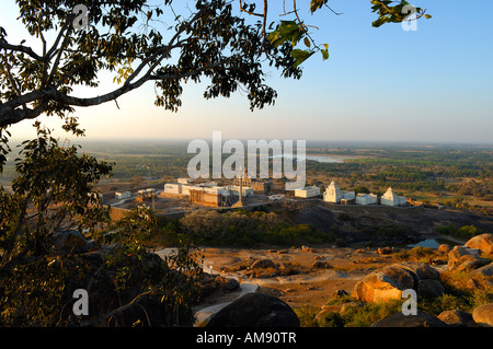 Indien, Karnataka, Sravanabelagola, Jaïan Pilger, Chandragiri Hill, Chandragupta Basti Jaïan-Tempel Stockfoto