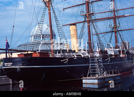 RRS Discovery Dreimaster Holzschiff Entdeckung Punkt Stadt Dundee Schottland uk gb Europas Stockfoto