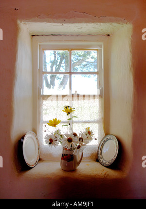 Die Ulster American Folk Park in der Nähe von Omagh, County Tyrone, Irland. Mellon Homestead. Geburtsort des US-Richter Thomas Mellon. Stockfoto