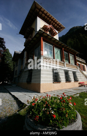 Rathaus der Gressoney Street Jean, Aostatal, Italien. Sede del Comune del paese. Stockfoto