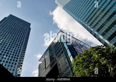 Ein Kanada Quadrat Bank von Amerika HSBC Sitz (von links nach rechts) London Stockfoto