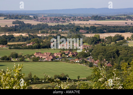 West Sussex South Downs Dunctown Blick Richtung Petworth von Dunctown nach unten Stockfoto