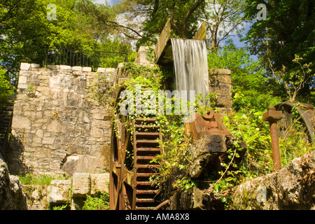 Oberschlächtigen Wasserrad, Luxulyan Stockfoto