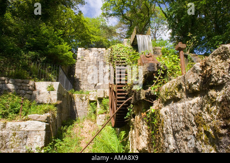 Oberschlächtigen Wasserrad, Luxulyan Stockfoto