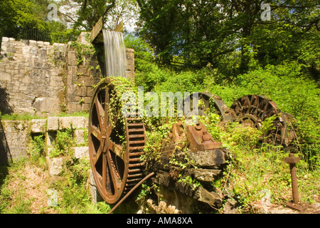 Overshot Wasserrad Luxulyan Tal Stockfoto