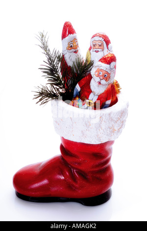 Santa Claus Boot Stockfoto