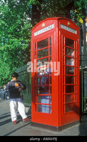 traditionelle Telefonzelle in Greenwich bei London Stockfoto