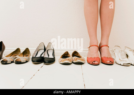Schuhe in Folge Stockfoto