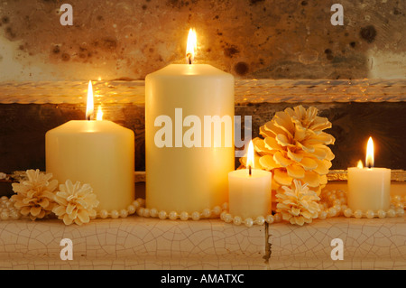 Weihnachts-Dekoration, Kerzen Stockfoto