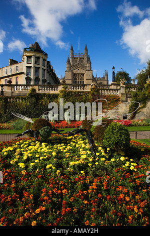 Bath Abbey aus Parade Gardens Bath Somerset England Stockfoto