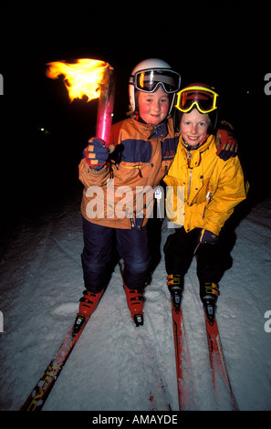 Telemark-Skifahren Stockfoto