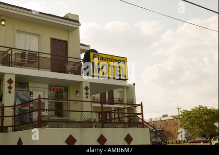 Flamingo Motel in Asbury Park Seite Strandresort in New Jersey USA Sommer 2006 Stockfoto