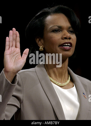 National Security Advisor Dr. Condoleezza Rice bezeugt vor 9 11-Kommission in Washington auf Donnerstag, 8. April 2004. Stockfoto