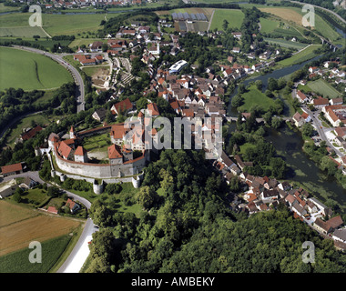 Schloss Harburg, zuerst in 12 bauen. Jahrhundert, Deutschland, Bayern, Harburg Stockfoto