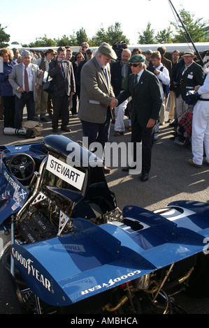 Sir Jackie Stewart interviewt in Goodwood Stockfoto