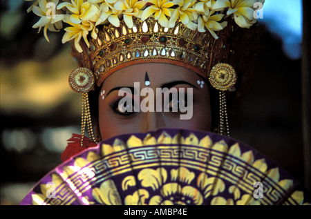 Bali Legong Kraton Tänzerin Stockfoto