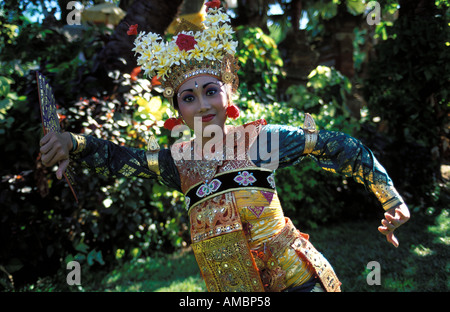 Bali Legong Kraton Tänzerin Stockfoto