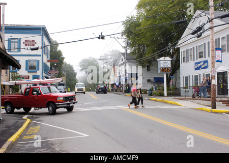 Zentrum der Stadt Southwest Harbor, Maine Stockfoto