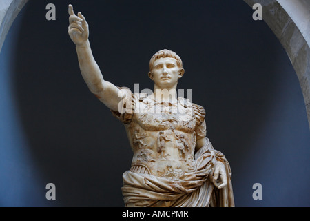 Der Prima Porta Augustus angezeigt im Braccio Nuovo der Vatikanischen Museen, Rom, Italien Stockfoto