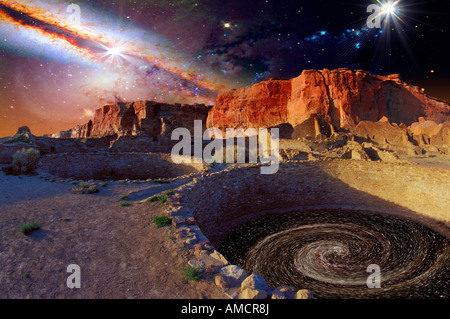 Science-Fiction-Illustration Stockfoto