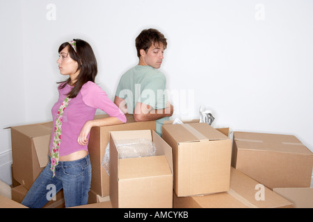 Streit unter den Boxen paar Stockfoto