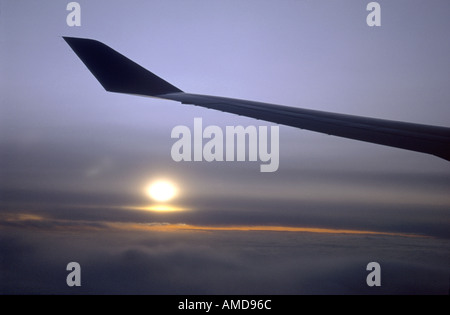 Boeing 747 Flügel über African Skies GAV 1005 Stockfoto