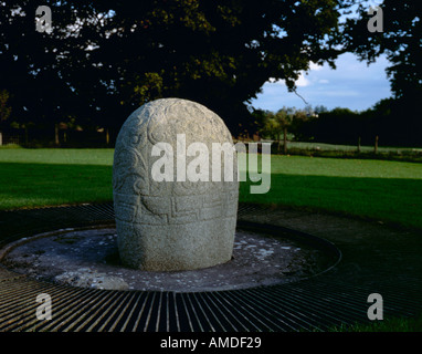 Die Turoe Stone (späten Eisenzeit in der La Téne Stil), in der Nähe von Loughrea, County Galway, Eire (Irland). Stockfoto