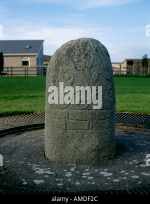 Die Turoe Stone (späten Eisenzeit in der La Téne Stil), in der Nähe von Loughrea, County Galway, Eire (Irland). Stockfoto