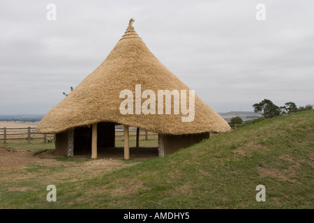 Rekonstruktion einer Lehmhütte Eisenzeit Stockfoto