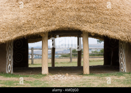 Rekonstruktion einer Lehmhütte Eisenzeit Stockfoto